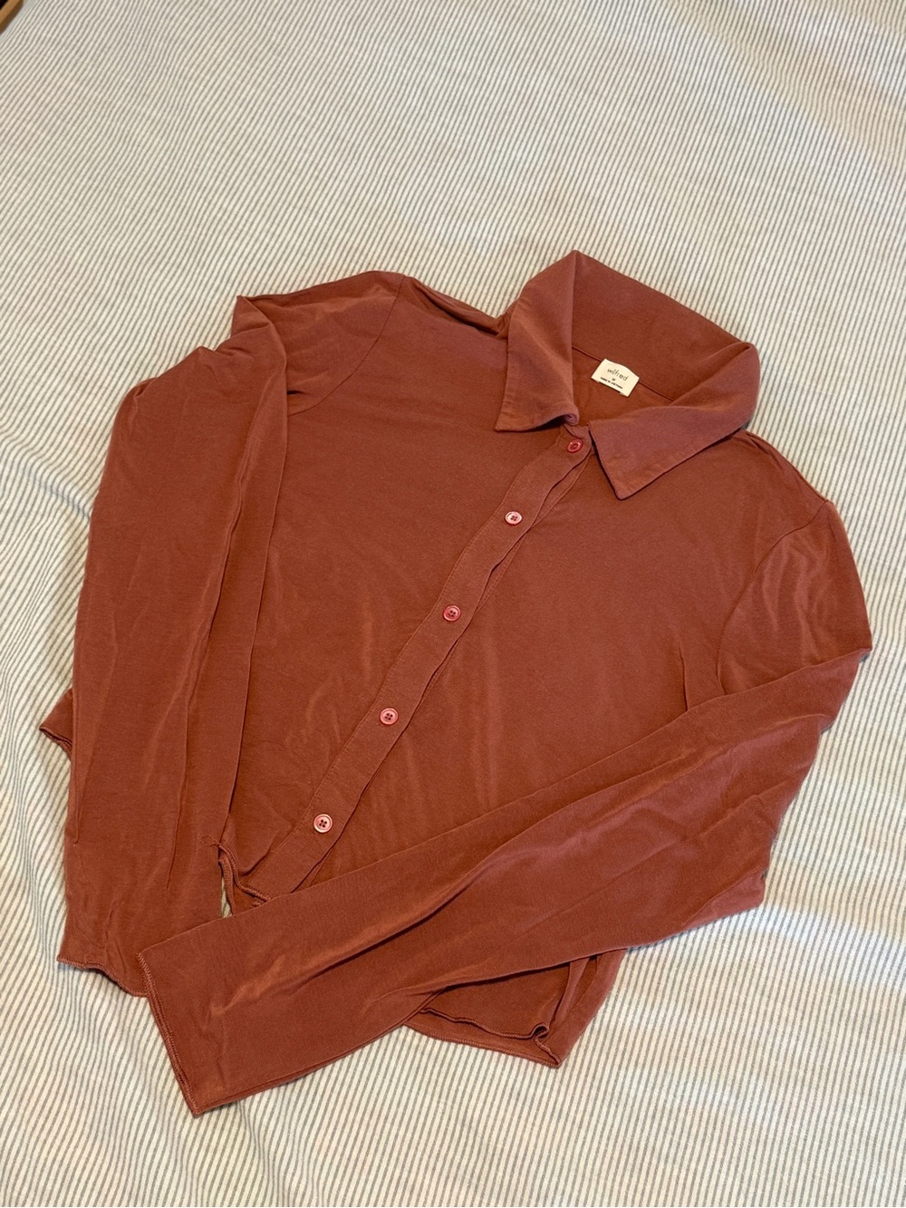 Wilfred Button-Front Long Sleeve Top